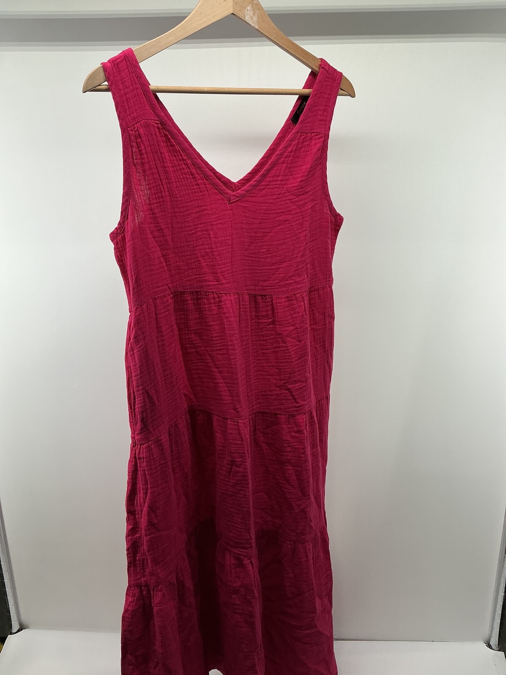 100% Organic Cotton Gauze Tiered Maxi Dress